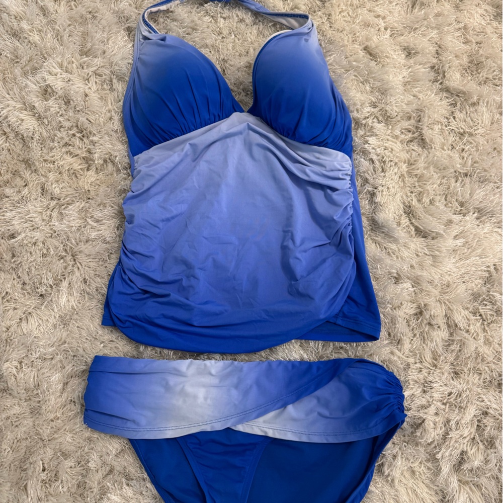 Blue Ombre Swimsuit Set